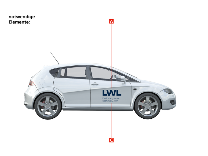 LWL-Dienstwagenbeschriftung einer LWL-Einrichtung (PKW hell, Logo positiv) (öffnet vergrößerte Bildansicht)