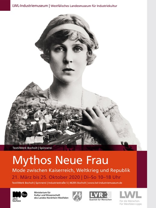 Plakat zur Ausstellung „Mythos Neue Frau“ (öffnet vergrößerte Bildansicht)