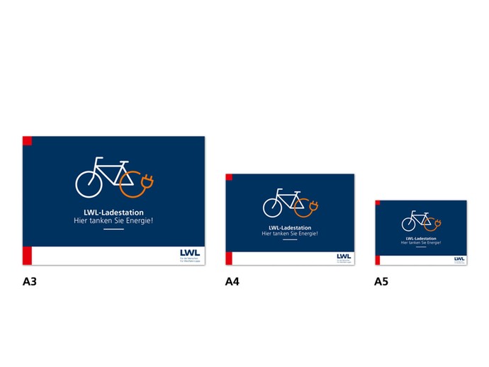 Beschilderung für E-Bike-Ladestationen, A3 bis A5 quer (öffnet vergrößerte Bildansicht)