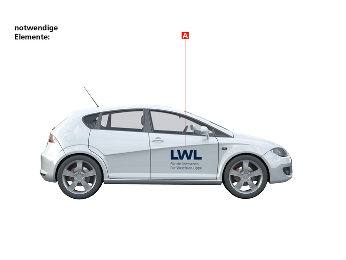 Beschriftung der zentralen LWL-Dienstwagen (PKW hell, Logo positiv) (vergrößerte Bildansicht wird geöffnet)